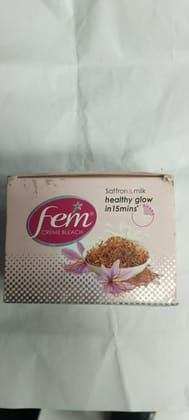 Fem Crème bleach Saffron & milk Healthy glow In 15mins 