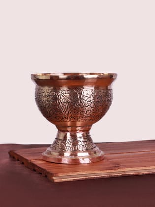 Hand-Embossed Kashmiri Copper Toor Pyale Bowl-Pair