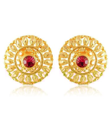 Vighnaharta - Golden Stud Earrings ( Pack of 1 ) - Golden