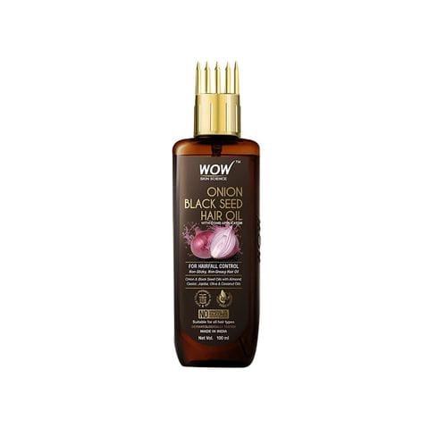 Wow Skin Science Onion Black Seed Hair Oil With Comb Applicator, 100 ml Bottle
