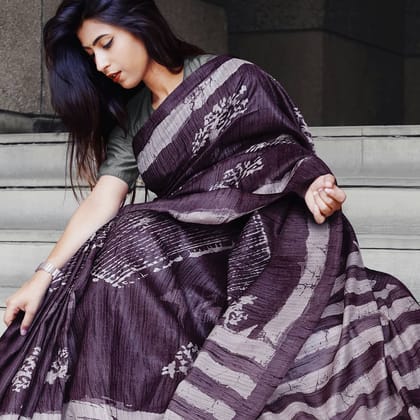 Awesome designer Party wear Linen Digital Printed Sari 1317