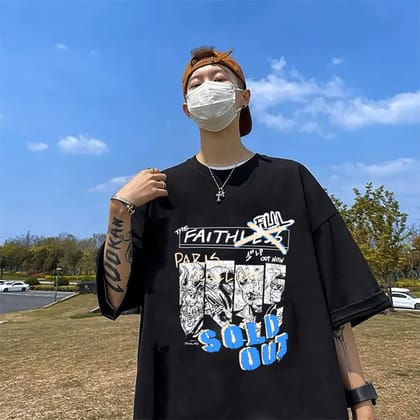 Trendy Printed: Men's SoldOut Printed Oversized T-shirt-S