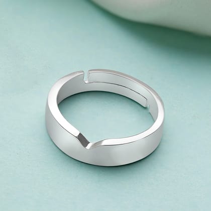 Silver Ring for Boys and Men Silver ring-FREE SIZE (ADJUSTABLE) / Silver