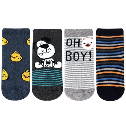 Baby Cushion Socks With Cute Prints - Pack Of 4 Assorted 6 - 12 Months