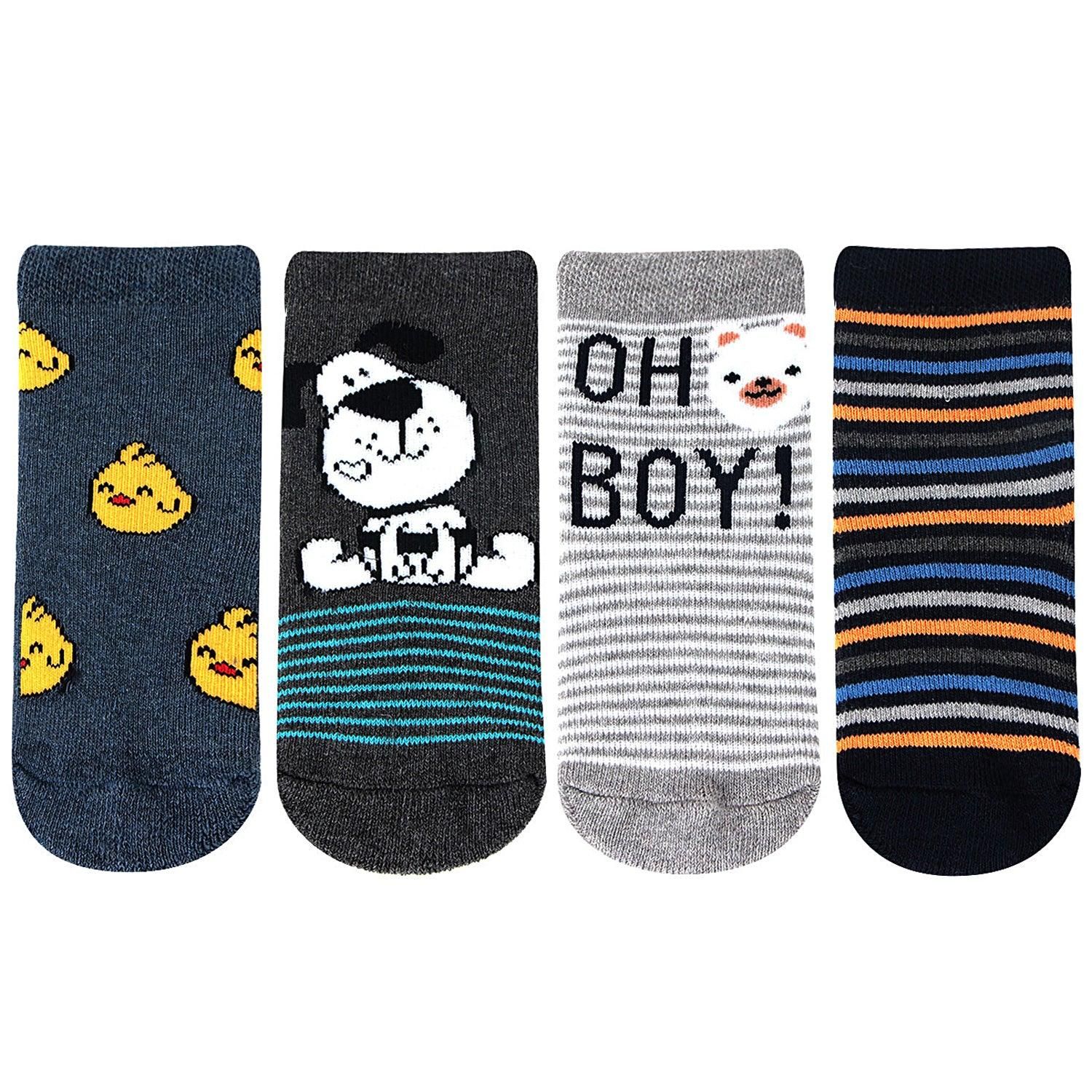 Baby Cushion Socks With Cute Prints - Pack Of 4 Assorted 6 - 12 Months