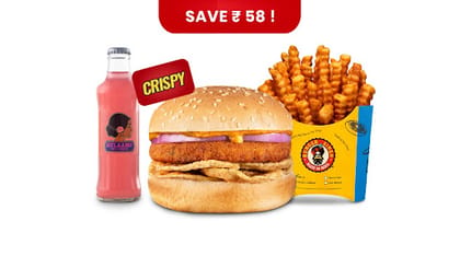 Chicken Churmur Pandey Burger Value Combo __ Classic Salted Fries (Regular),Gulaabo Pink Lemonade