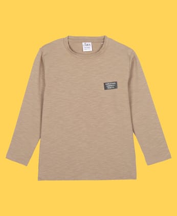NEWYORK BOYS LONG SLEEVE T-SHIRT - BEIGH SLUB-0-2 YEARS / 1N / BEIGH SLUB