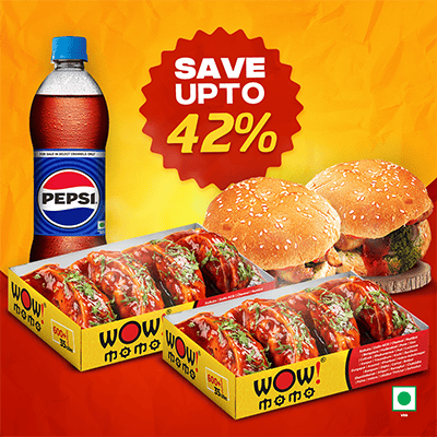 Veg PanFried Momo (Schezwan Sauce)8Pc+Veg Moburg 2Pc +1 Pepsi 400ml