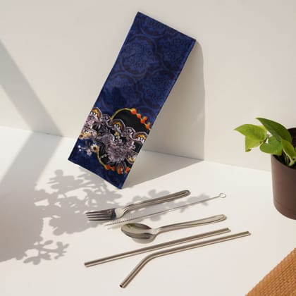 Travel Friendly Sustainable Cutlery Kit ? Pouch in Assorted Colors & Patterns