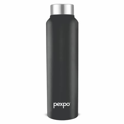 PEXPO Stainless Steel Fridge Water Bottle, 750 ml, Knight Black, Chromo Xtreme | Leak-Proof & Easy to Grip Water Bottle