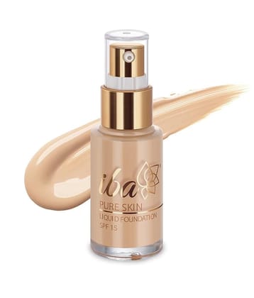 Iba Pure Skin Liquid Foundation Natural Beige, 30ml , Full Coverage , Oil Free Dewy Finish, (Pack of 1)