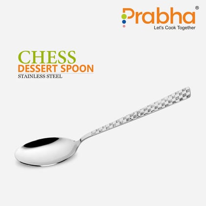 Stainless Steel Chess Dessert Spoon Set - Easy to Use, Dishwasher Safe-24 Pcs