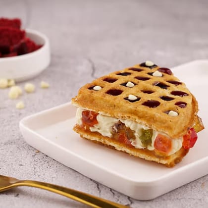 Berries And Cream Waffle Sandwich