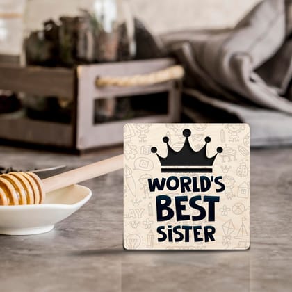 4"x4" Wooden Coasters | Best Sister-Set of 2