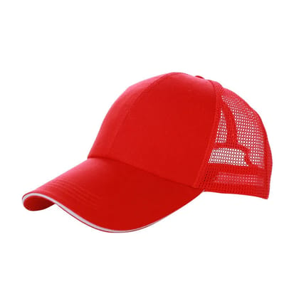 Outdoor Sun Hat Sun Protection Cap-Red white / adjustable
