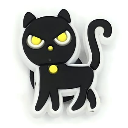 "Black Cat Shoe Charm 🐾👟: Purr-fectly Stylish!"