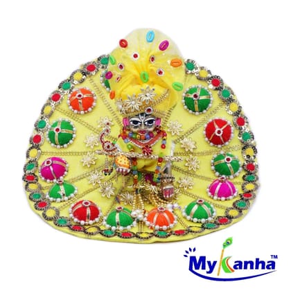 Yellow decorated Poshak for Laddu Gopal JI-0