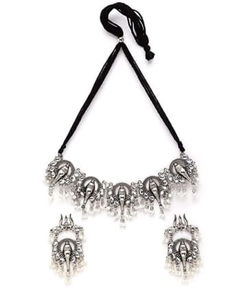 PUJVI - Silver Alloy Necklace Set ( Pack of 1 ) - Silver