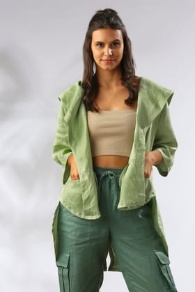 Banyan Gender Fluid Jacket / Overcoat-Free Size / Sage Green