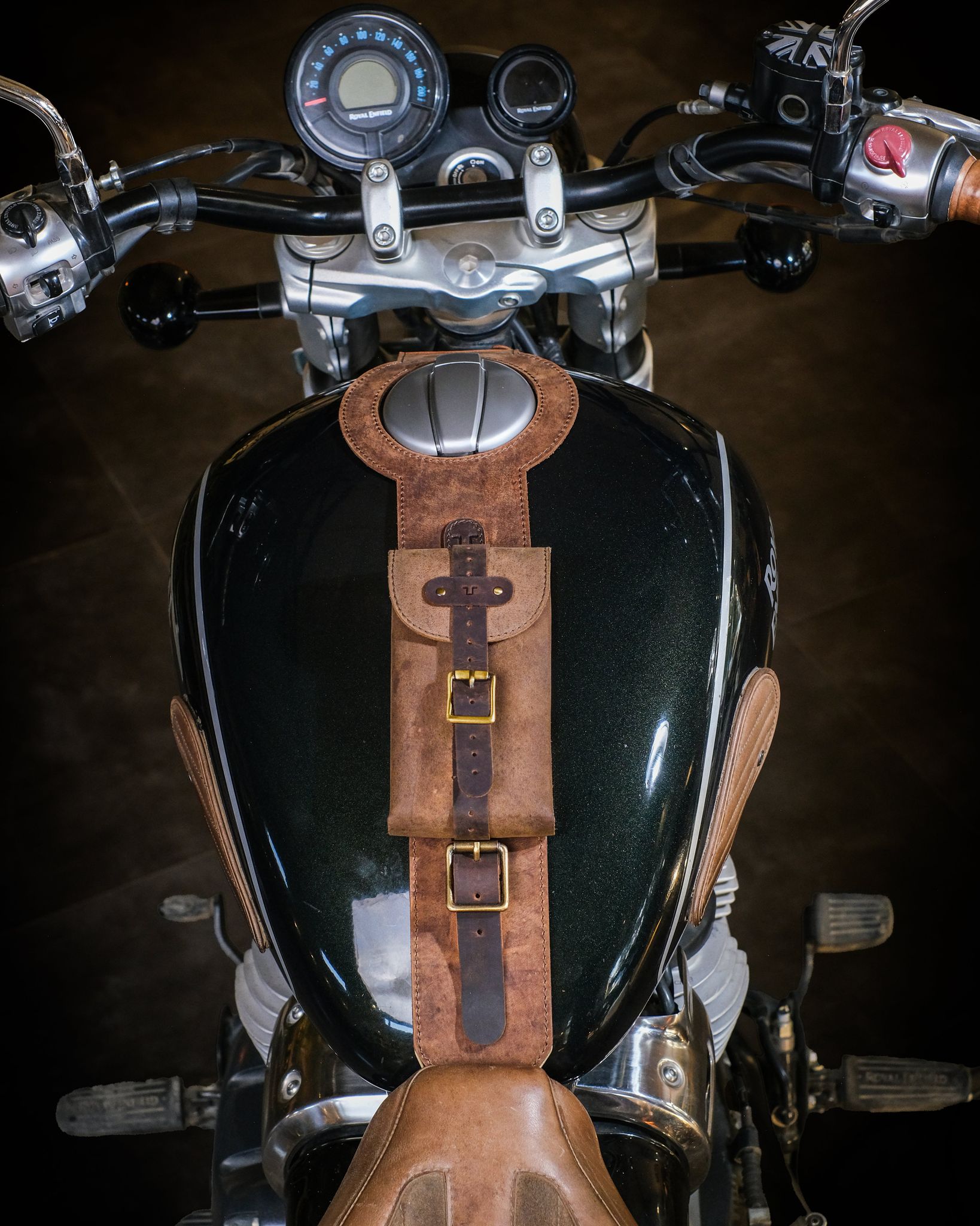 super meteor/shotgun 650: moto exclusive tank strap-tobacco brown / only tank strap / jp