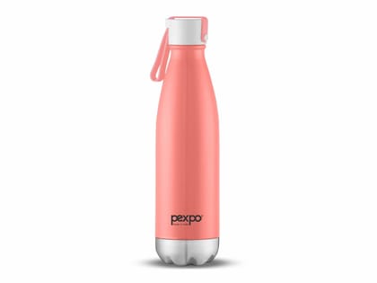 Pexpo Stainless Steel Hot and Cold Vacuum Insulated ISI Certified Flask, 750ml, Pink, Espresso | Lightweight & Keeps Drinks Hot/Cold for 24+ Hours