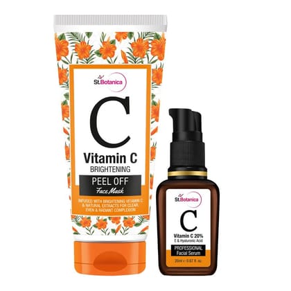 Vitamin C Radiant Combo | Peel Off Mask 100ml + Facial Serum 20ml