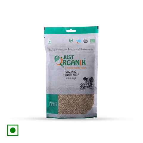 Just Organik Coriander Whole, 250 gm Pouch