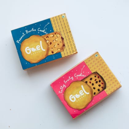 [COMBO OF 2] Tutty Fruity Cookies and Peanut Cookies (300gm packs)