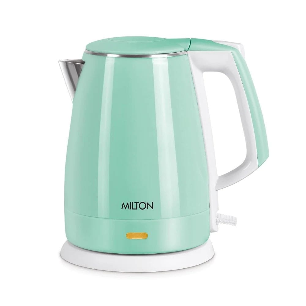 Milton Euroline Riga Electric 1.5 Litre 1500 Watts Stainless Steel Electric Kettle | Aqua Green