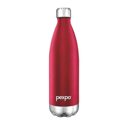 Pexpo Stainless Steel Hot and Cold Vacuum Insulated Flask, 500ml, Crimson Red, Electro | Lightweight & Keeps Drinks Hot/Cold for 24+ Hours