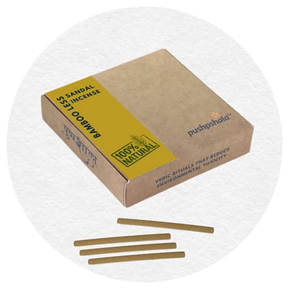 Ayurvedic Bamboo Less Sticks | Mini Incense-Sandalwood Bamboo