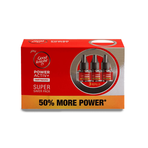 Good Knight Power Activ+ Mosquito Repellent Refill (Pack Of 3), 135 ml Box
