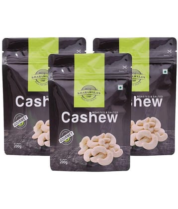KHARAWALA''s W240 Grade Ratnagiri Salted Cashews (Kaju) Pack of 3-600 gms (200 gms each)