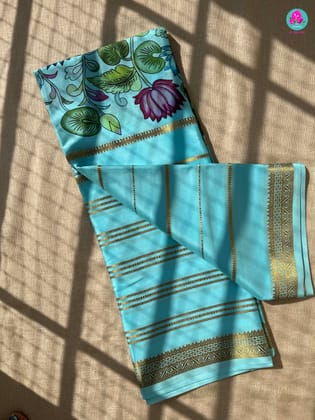 Pure Mysore Silk Saree with Kalamkari Print