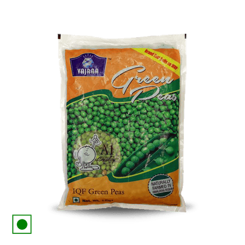 Vajraa Green Peas, 1 kg Pouch