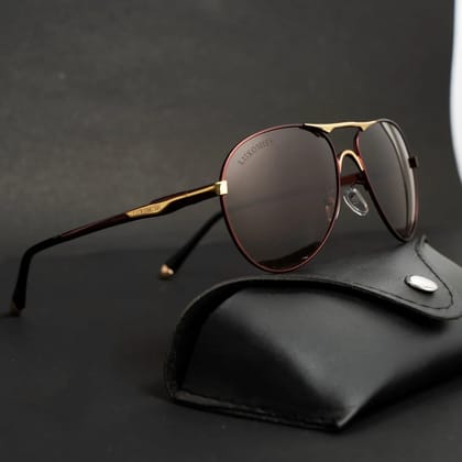 Tornado Polarized Aviator Sunglasses for Men - Premium Edition Champagne Lens and Frame