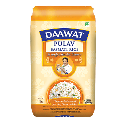 Daawat Basmati Rice/Basmati Akki - Pulav, 1 Kg Pouch(Savers Retail)