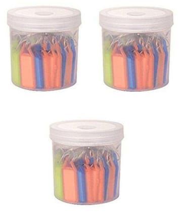 Abaj Pack of 150 Multicolor Tag label Multipurpose Keychains Comes with 3 containers