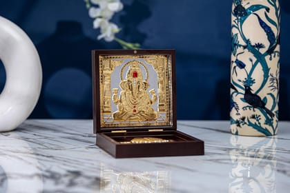 Ganesh ji Namah Pocket Temple (24 Karat Gold Coated)-Medium
