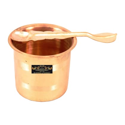 Pure Copper Panch Patra Kalash with Achmani Spoon for Pooja