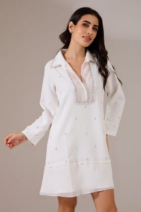 TINSELMOON formal dress-White / Banana Crepe / XXS