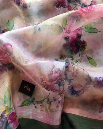 AWESOME LINEN COTTON PRINTED SAREE - 2294
