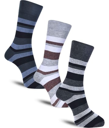 Dollar Cotton Blend Mens Self Design Dark Grey Ankle Length Socks ( Pack of 3 ) - Dark Grey