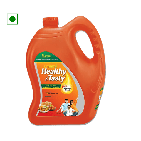 Emami Healthy & Tasty Refined Rice Bran Oil, 5 L Jar