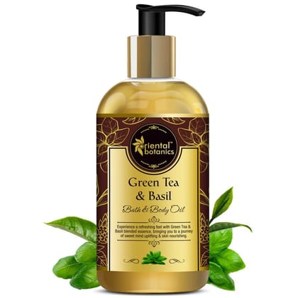 Bath & Body Oil (Green Tea & Basil), 200ml
