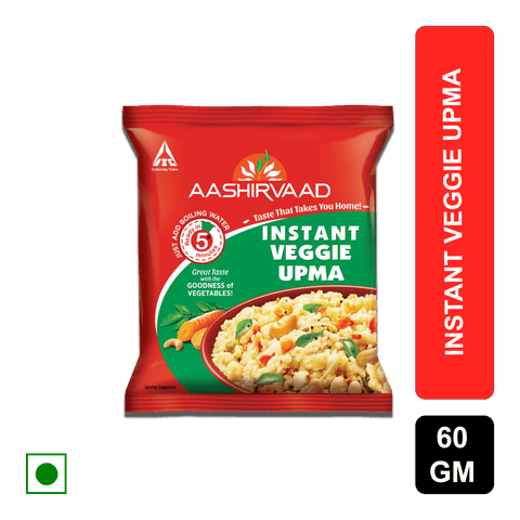 Aashirvaad Instant Veggie Upma, 60 gm Pouch