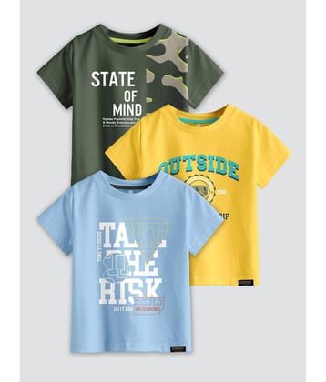 CODEZ - Multi Color Cotton Blend Boys T-Shirt ( Pack of 3 ) - None