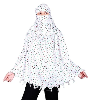 DC Cotton Long Scarf Cum Mask scarves Usable for vehicle Driver | White Printed Design | Universal Size | For Girl & Women | Breathable Sun Protection Light Weight- 1 piece multicolor  by Ruhi Fashion India