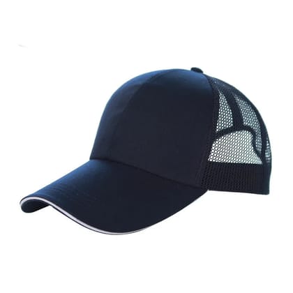 Outdoor Sun Hat Sun Protection Cap-Navy Blue white / adjustable