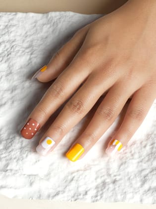 The Morgen Press-On Nails - Lemon Yellow:Ash Brown-Nails